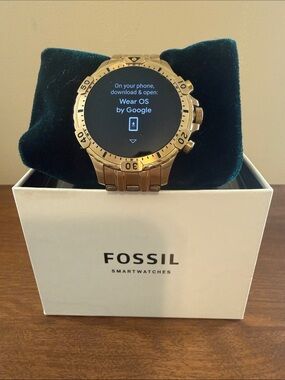 Fossil Gold Stainless Steel Smartwatch with Round Touchscreen